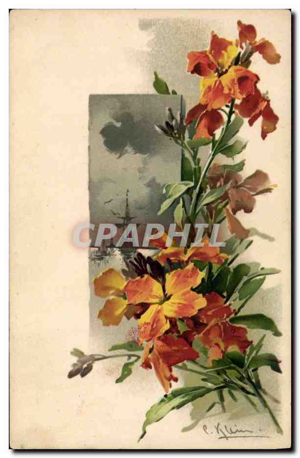 CPA Fantaisie Illustrateur Fleurs 