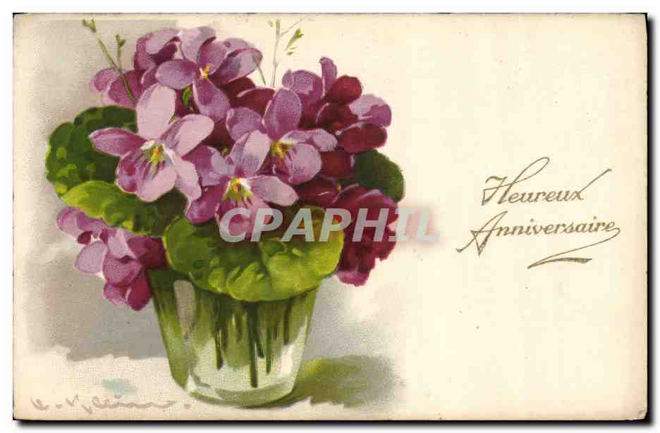 CPA Fantaisie Illustrateur Fleurs 