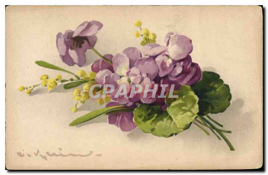 CPA Fantaisie Illustrateur Fleurs 
