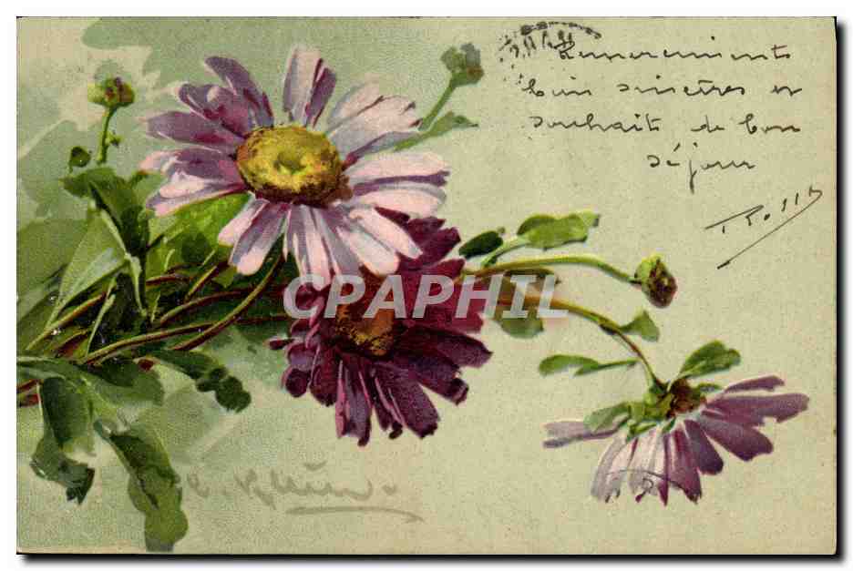 CPA Fantaisie Illustrateur Fleurs 