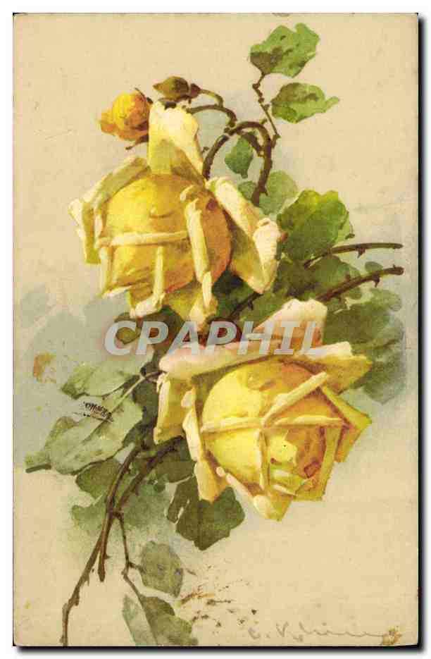 CPA Fantaisie Illustrateur Fleurs 