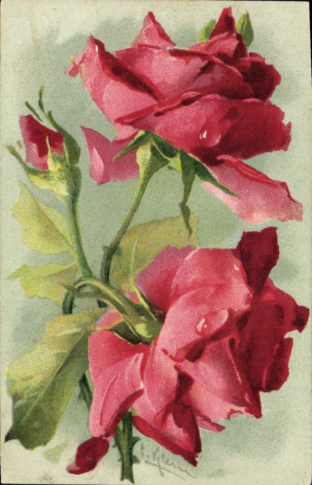 CPA Fantaisie Illustrateur Fleurs 