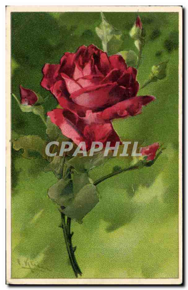 CPA Fantaisie Illustrateur Fleurs 