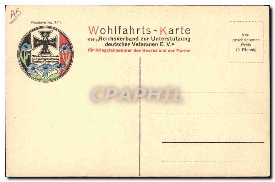 Général en uniforme — décoré de la Croix de fer — v. Beseler — Verso