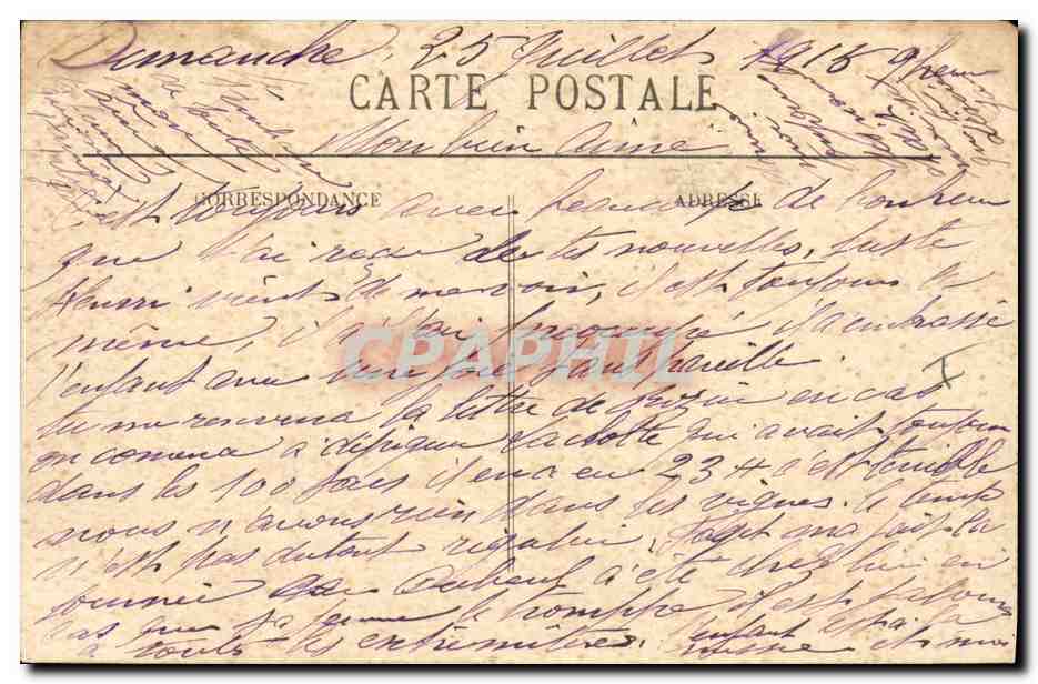 Guerre Européenne — Les Généralissimes — 1914 — Verso