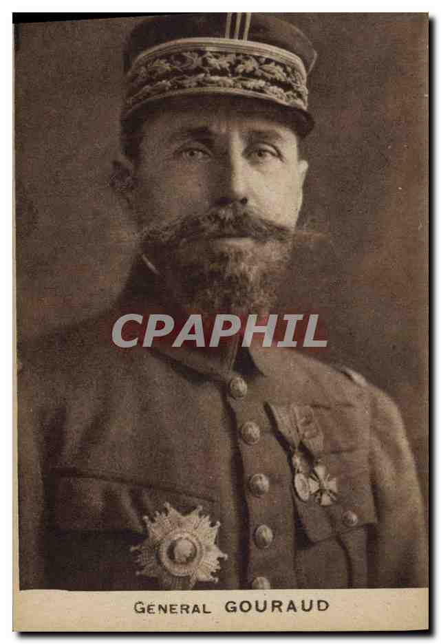 Général Gouraud — portrait militaire — Cliché Meley, Paris 1908