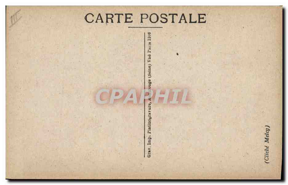 Général Gouraud — portrait militaire — Cliché Meley, Paris 1908 — Verso
