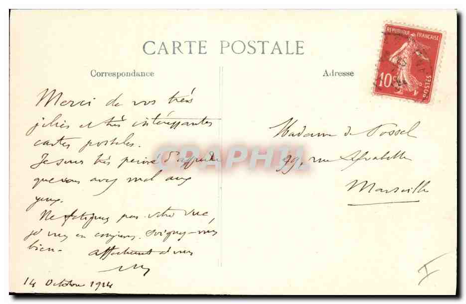 CPA Militaria Le General French Commandant en chef de l'Armee Anglaise  — Verso