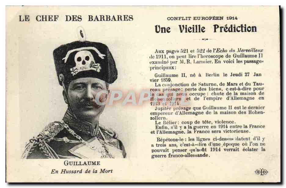 CPA Militaria Le chef des barbares Guillaume en hussard de la mort 