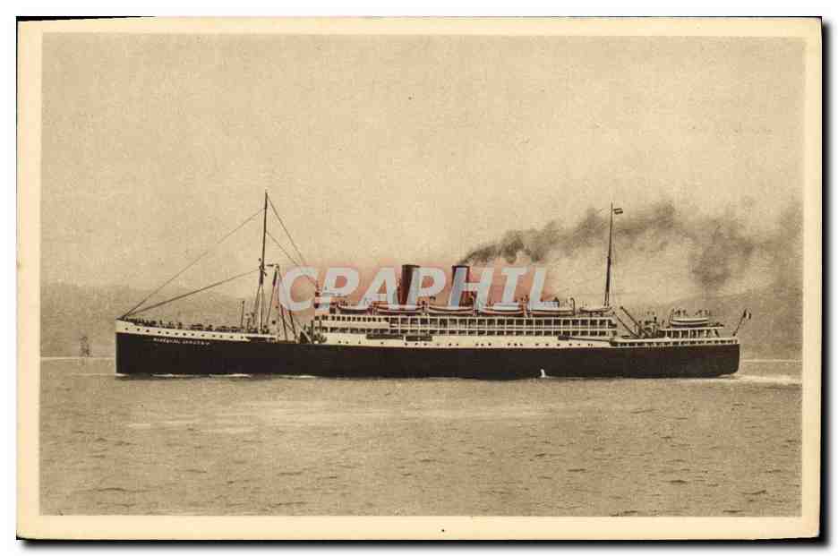 S/S Maréchal Lyautey — vapeur de la Cie Paquet — éditée à Marseille