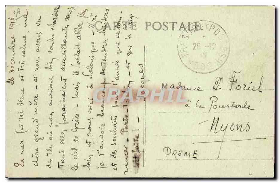 S.S. MUSTAPHA II — Croiseur Auxiliaire de 1er Rang — Éditeur : H. Chalard & Cie, Marseille — Verso