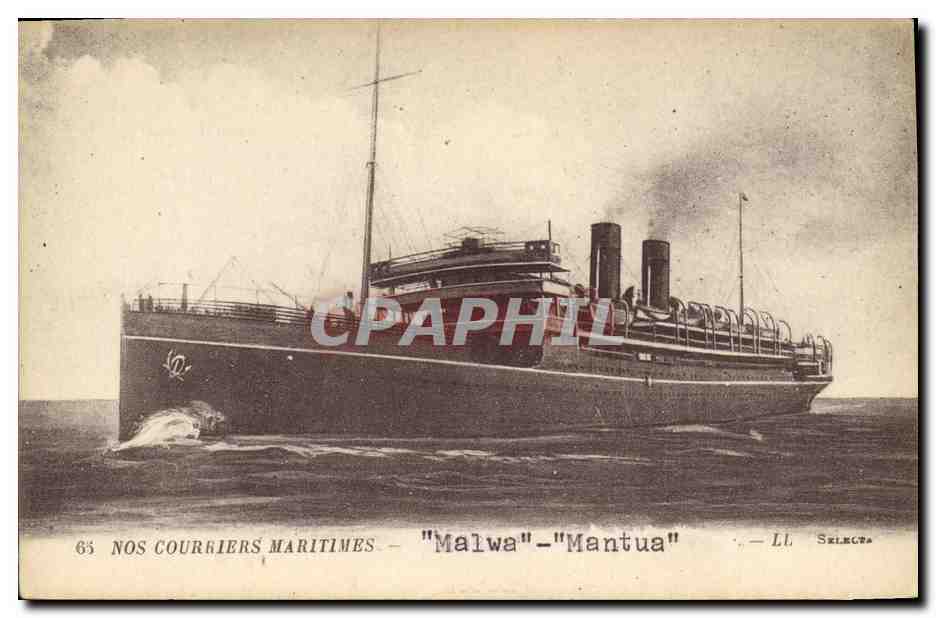 Nos Courriers Maritimes — "Malwa" — "Mantua" — LL. Skelcza