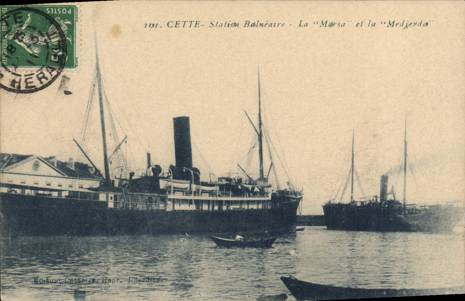CETTE - Estación balnearia - La "Marsa" y la "Medjenda" — Edición Ottolies, Rapprochées