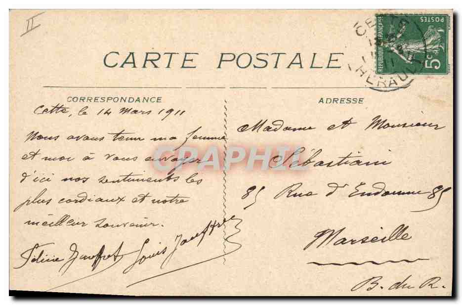 CETTE - Estación balnearia - La "Marsa" y la "Medjenda" — Edición Ottolies, Rapprochées — Reverso