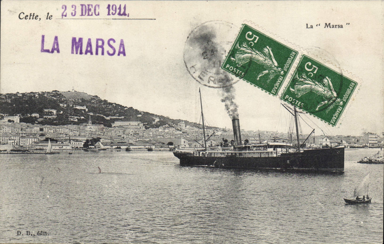 La « Marsa » — Port de Cette — D. B., édit.