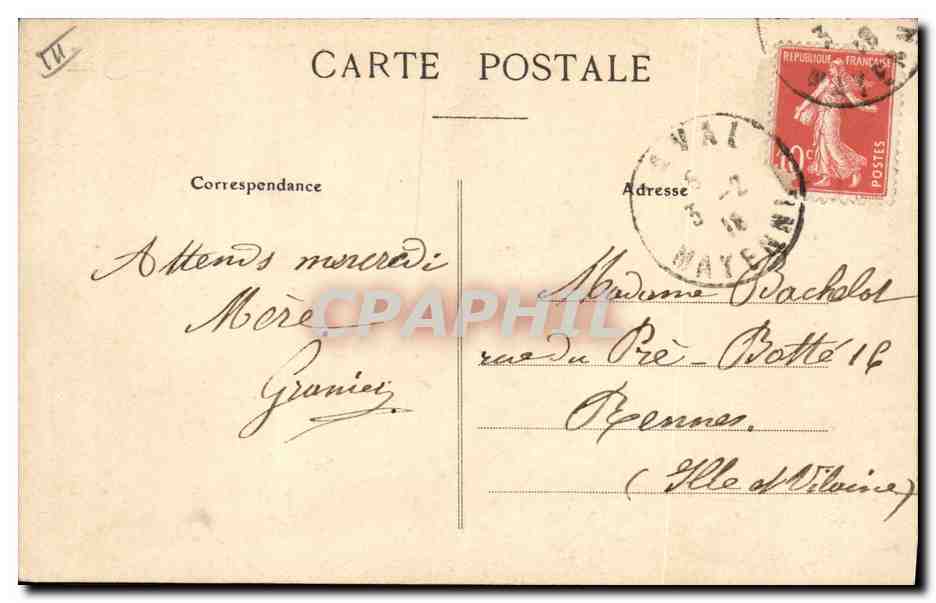 CPA Folklore Lits Clos L'attente est longue — Verso