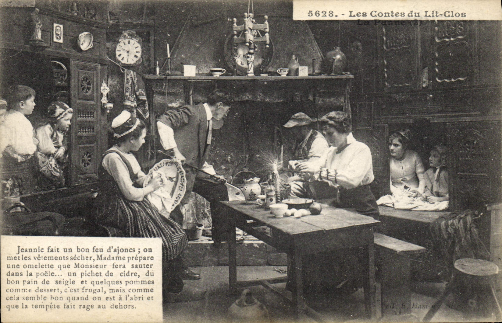 CPA Folklore Lits Clos Les contes du lit clos