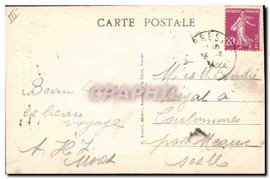 CPA Folklore Lits Clos Espoir charmant — Verso