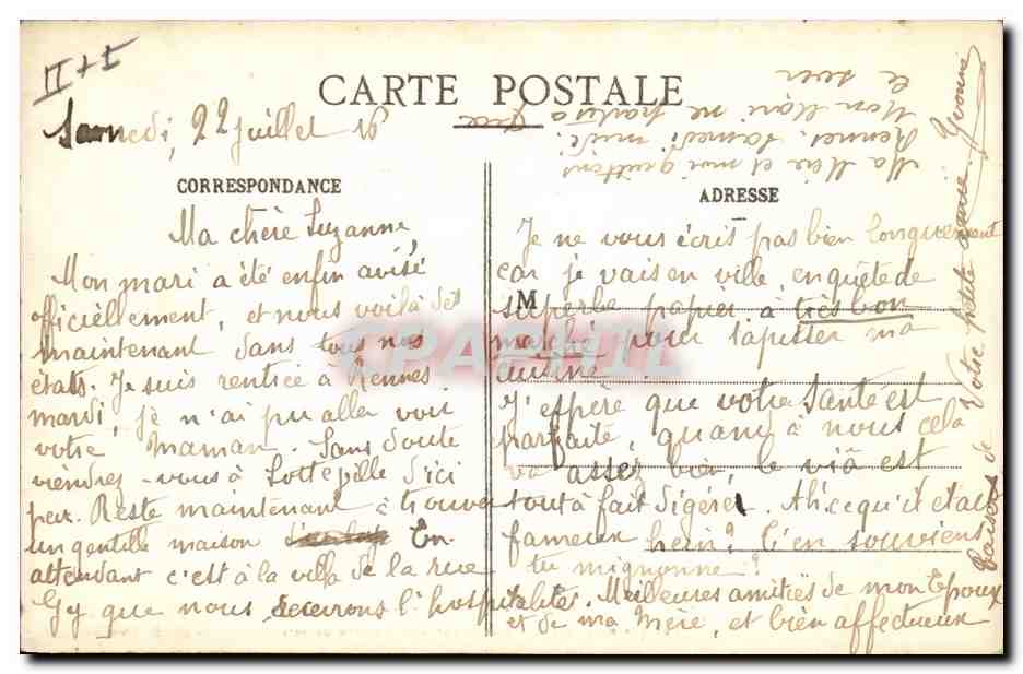 CPA Folklore Lits Clos Panique en pleine nuit causee par une invitation de rats  — Verso