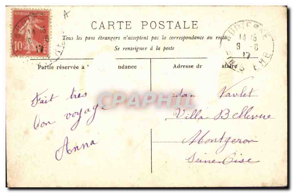 CPA Folklore Lits Clos Lit Clos Pont Aven Concarneau Rosporden — Verso