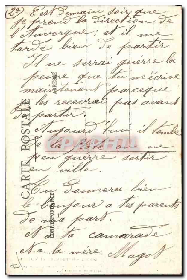 CPA Folklore Lits Clos Servantes et valets — Verso