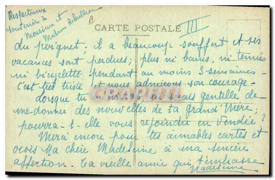 Autour des Lits-Clos — La Soupe du Matin — Coll. E. Hamonic, Sr-B. — n° 5505 — Verso