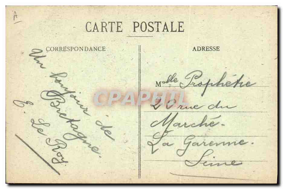 CPA Folklore Lits Clos Les deux amis Bretagne — Verso