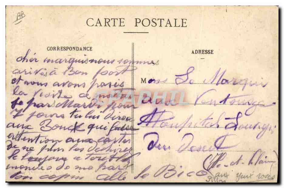 CPA Folklore Lits Clos La chasse aux puces — Verso