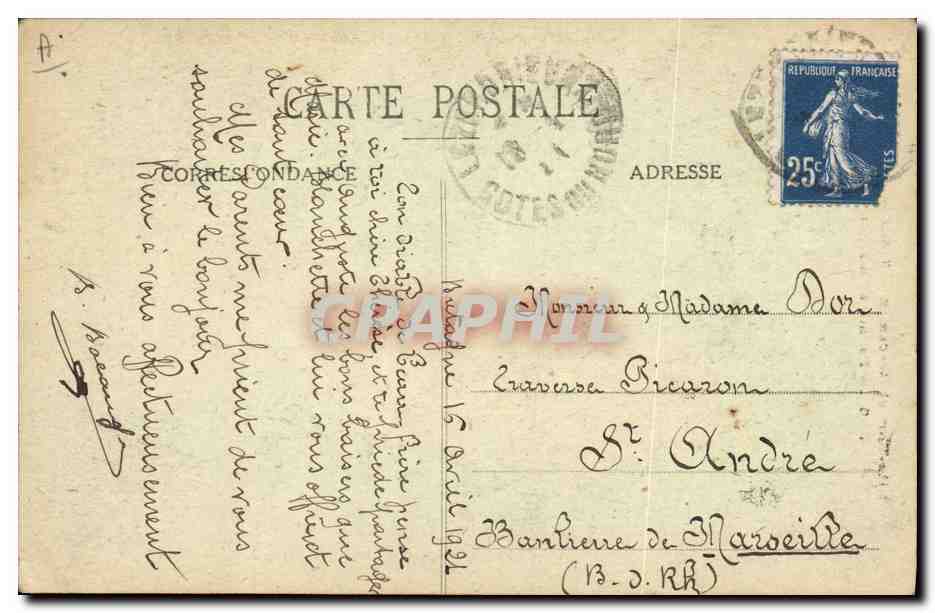 CPA Folklore Lits Clos Premiers nuages — Verso