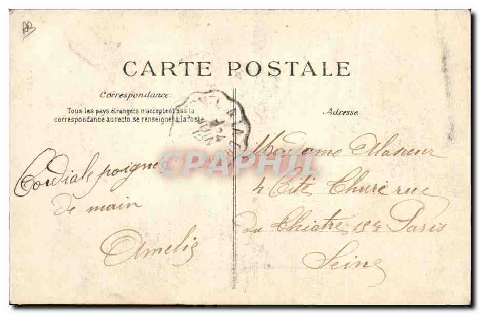 CPA Folklore Lits Clos Entree dans la chambre nuptiale Mariage — Verso