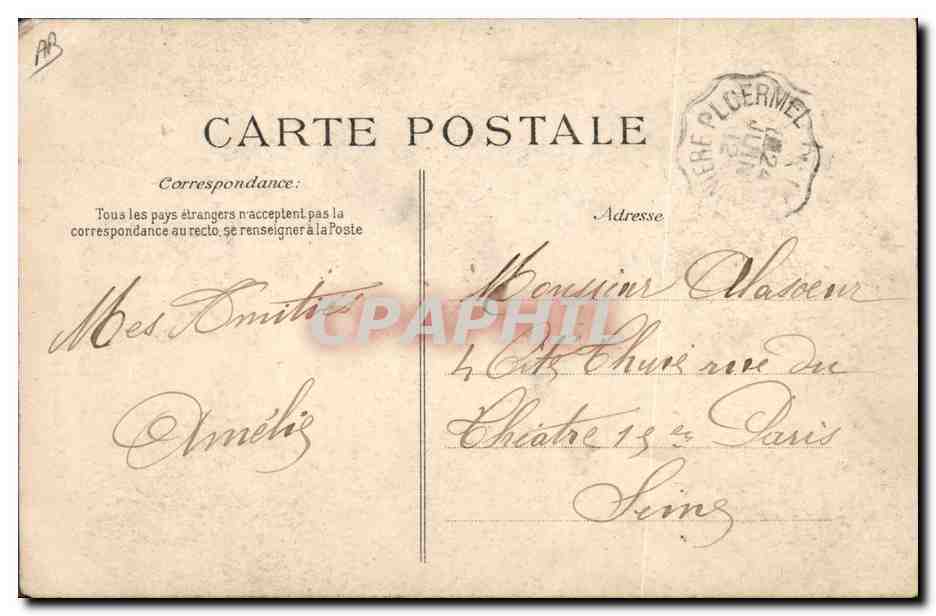CPA Folklore Lits Clos Le coucher de la mariee Mariage — Verso