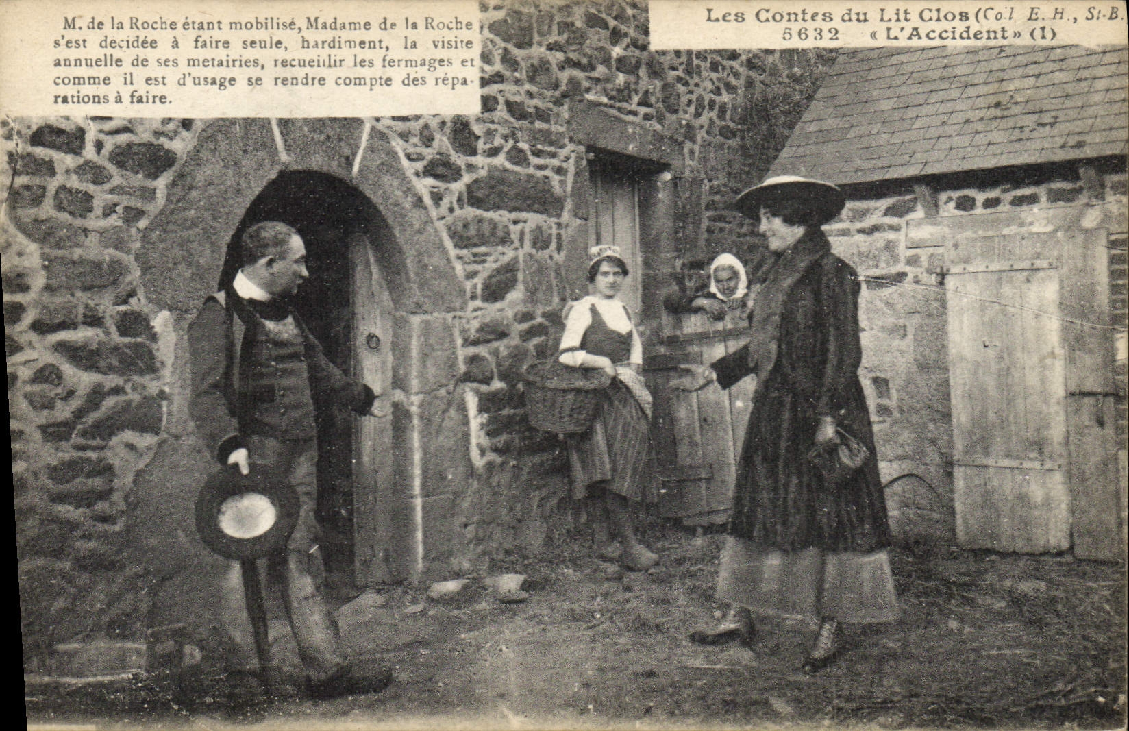 CPA Folklore Lits Clos Les contes du lit clos L'accident