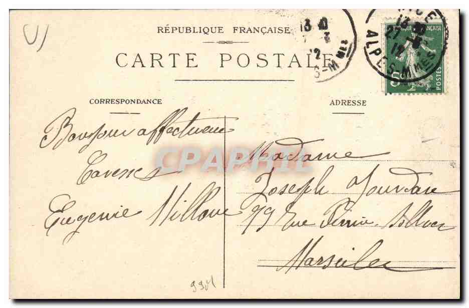 CPA Cueillette Parfumerie Bruno Court Grasse Enfleurage du jasmin  — Rückseite