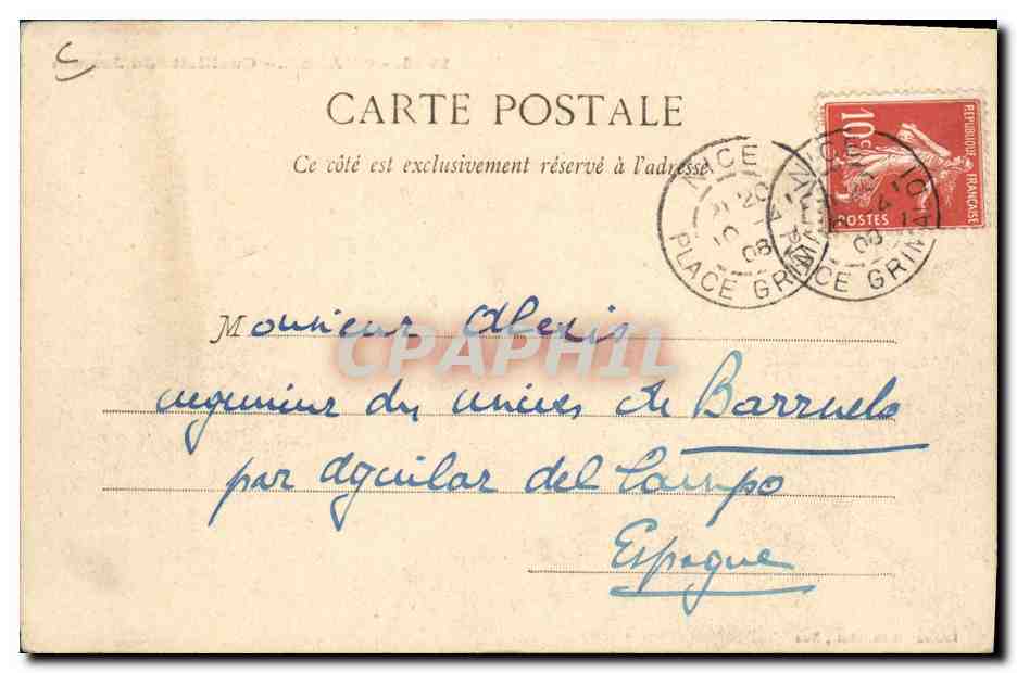 CPA Cueillette du jasmin Grasse  — Rückseite