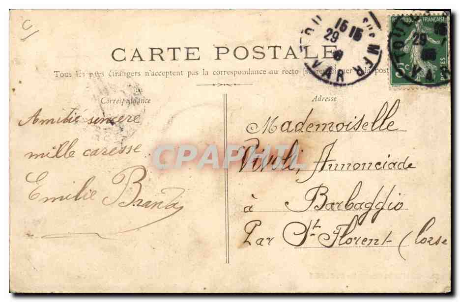 CPA Cueillette de jasmin Grasse  — Rückseite