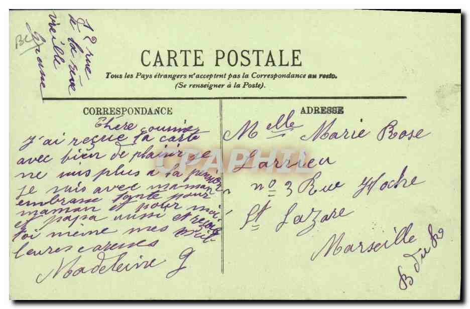 CPA Cueillette des violettes Cote d'Azur  — Rückseite