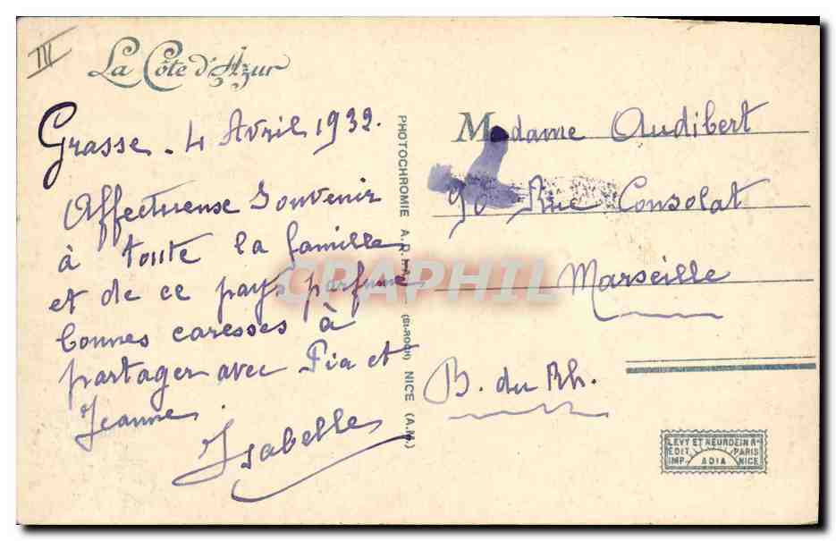 CPA Cueillette des jasmins Cote d'Azur  — Rückseite