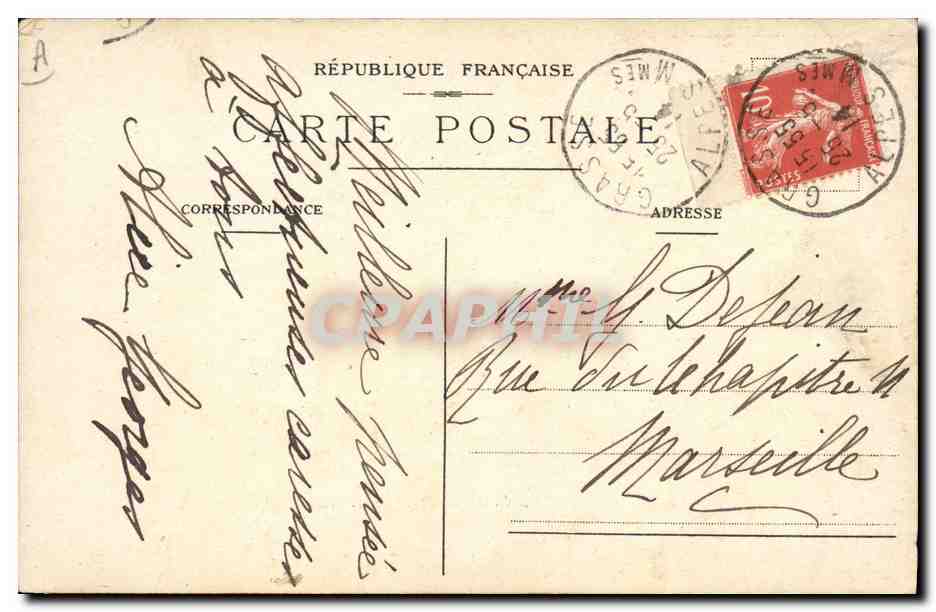 CPA Cueillette des roses de la Parfumerie Bruno Court Grasse  — Rückseite