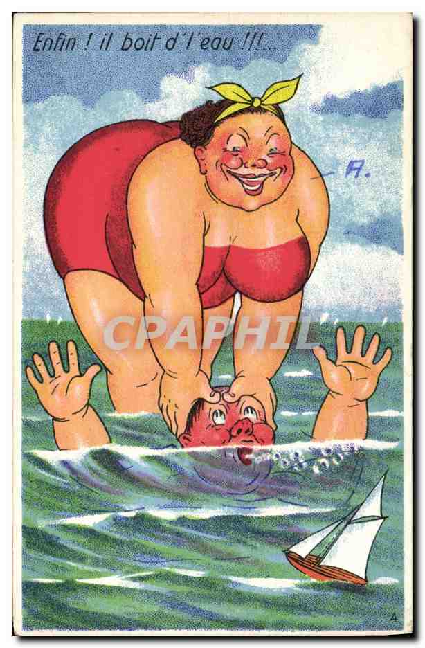 CPA Fantaisie Illustrateur Femme forte 
