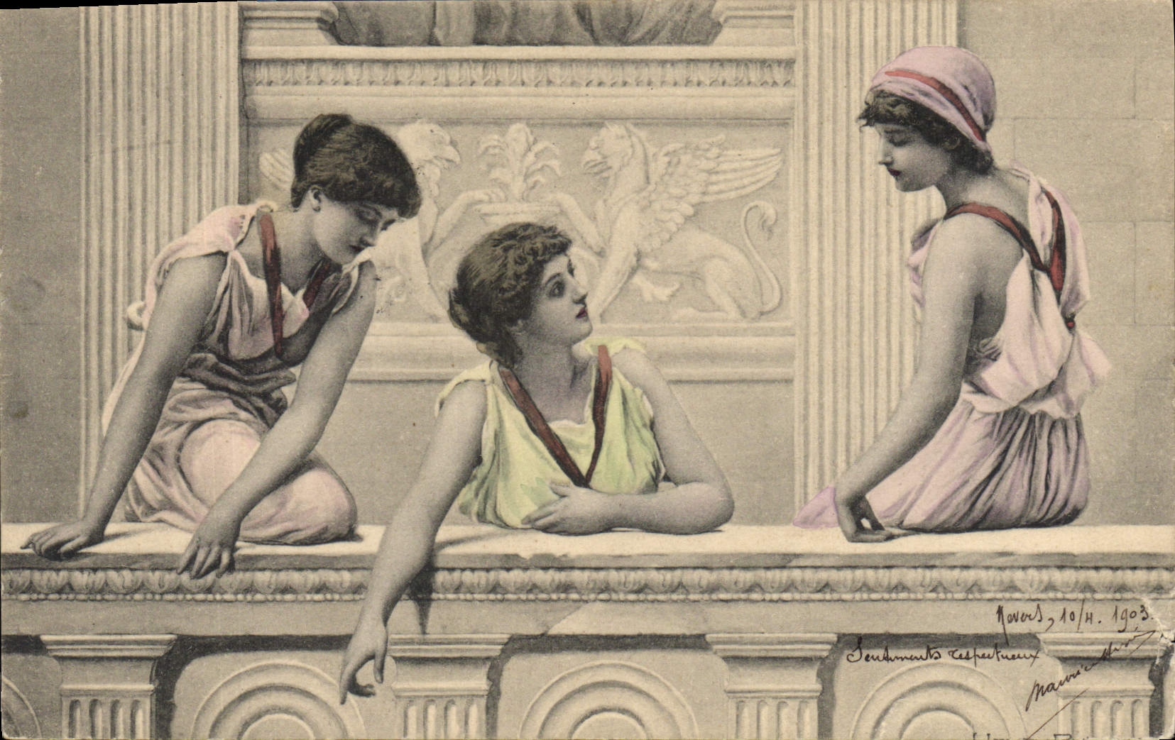 CPA Fantaisie Illustrateur Femmes 