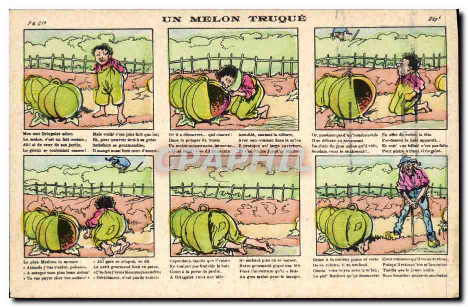 CPA Fantaisie Illustrateur Enfant Un melon truque 