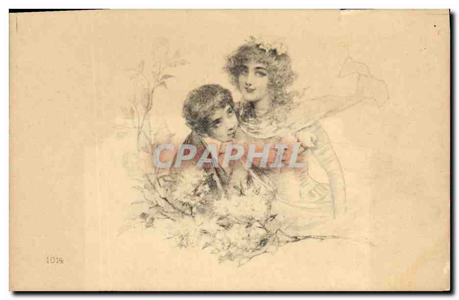 CPA Fantaisie Illustrateur Femme Enfant 