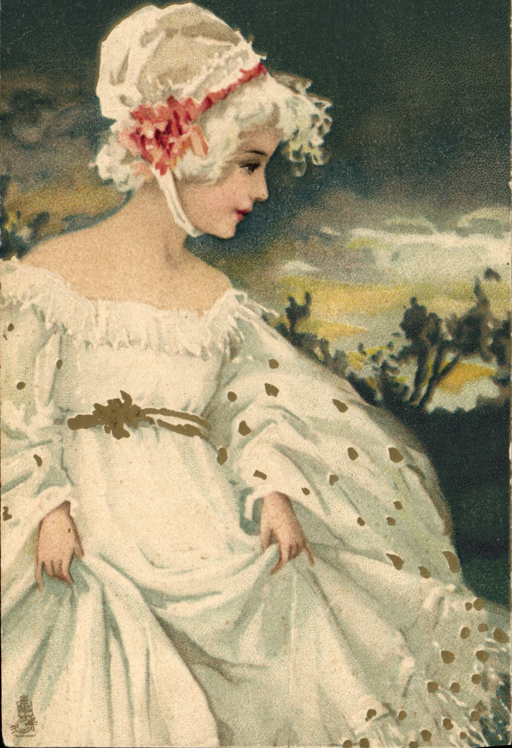 CPA Fantaisie Illustrateur Femme 