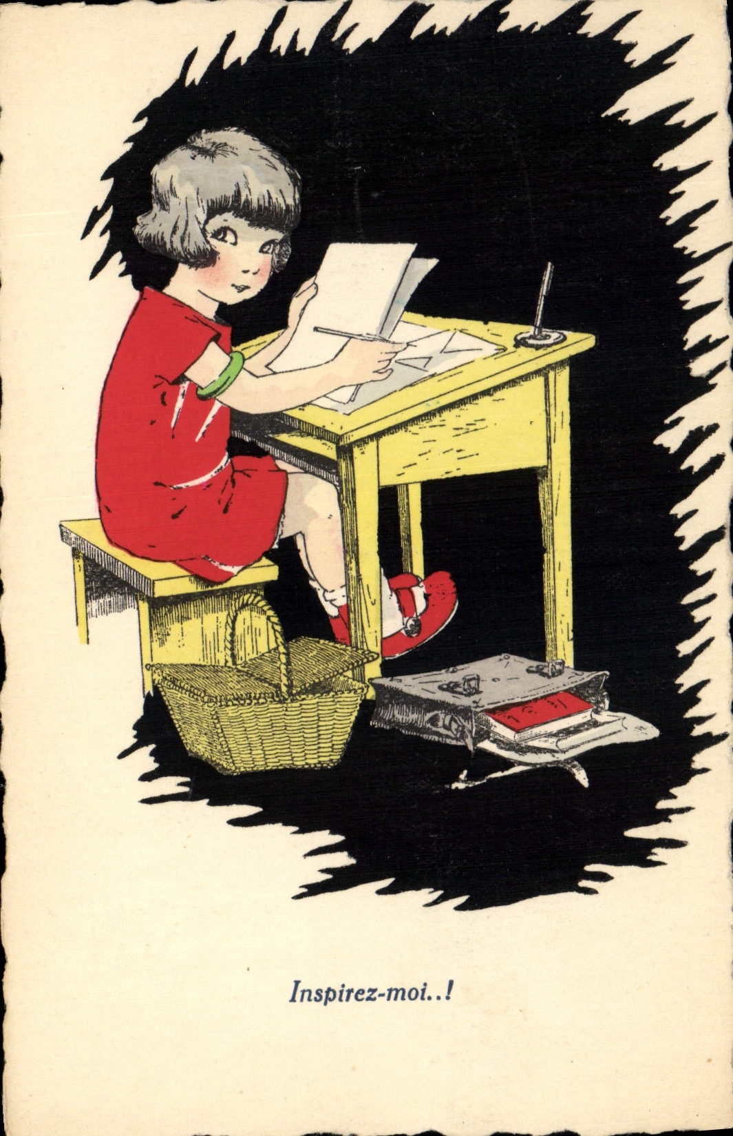 CPA Fantaisie Illustrateur Enfant Inspirez moi ! 