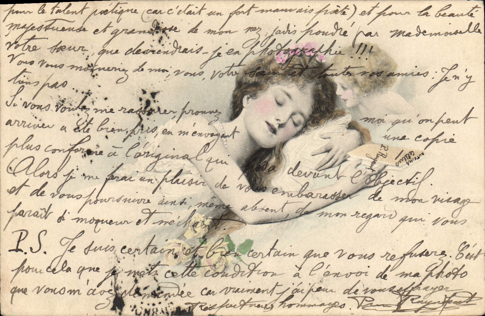 Femme endormie — illustration — éditeur non visible