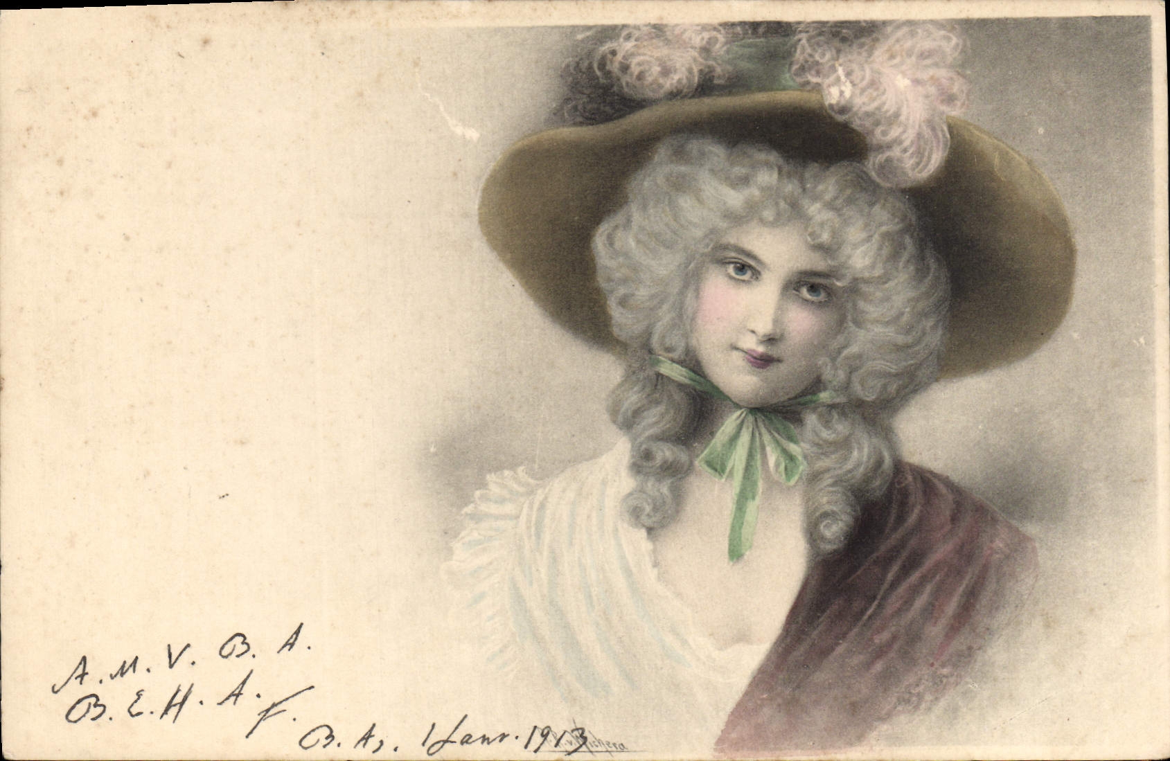 Jeune femme à chapeau — portrait — A.M.V.B.A. n° 11