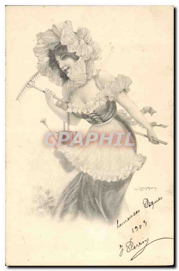 Junge Frau im Bauernkleid — J. Derrig, 1903 — Serie 'Zärtliche Mädchen'