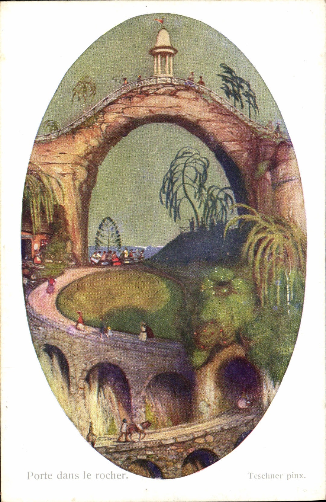 CPA Fantaisie Illustrateur Porte dans le rocher 