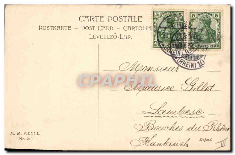 Glückwunsch zum Neujahr — Verlag O. Weijdoner, Nr. 240 — Rückseite