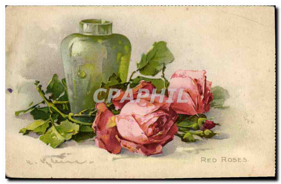 CPA Fantaisie illustrateur Fleurs 